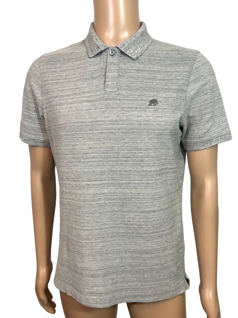 Banana Republic Men’s Polo Shirt M Grey Shirt Sleeve 1-Button Casual Preppy